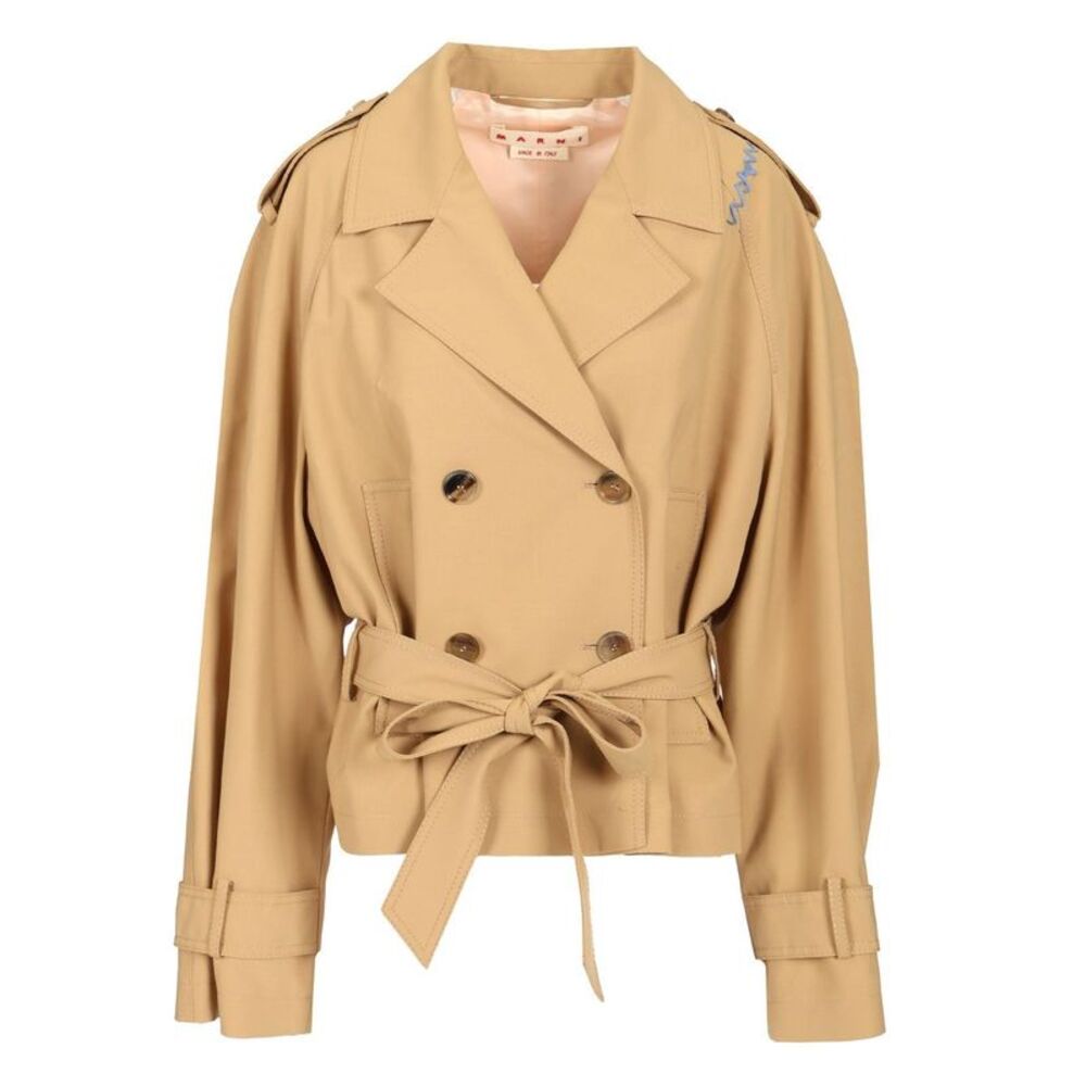 Marni Women Short Trench Coat With Belt